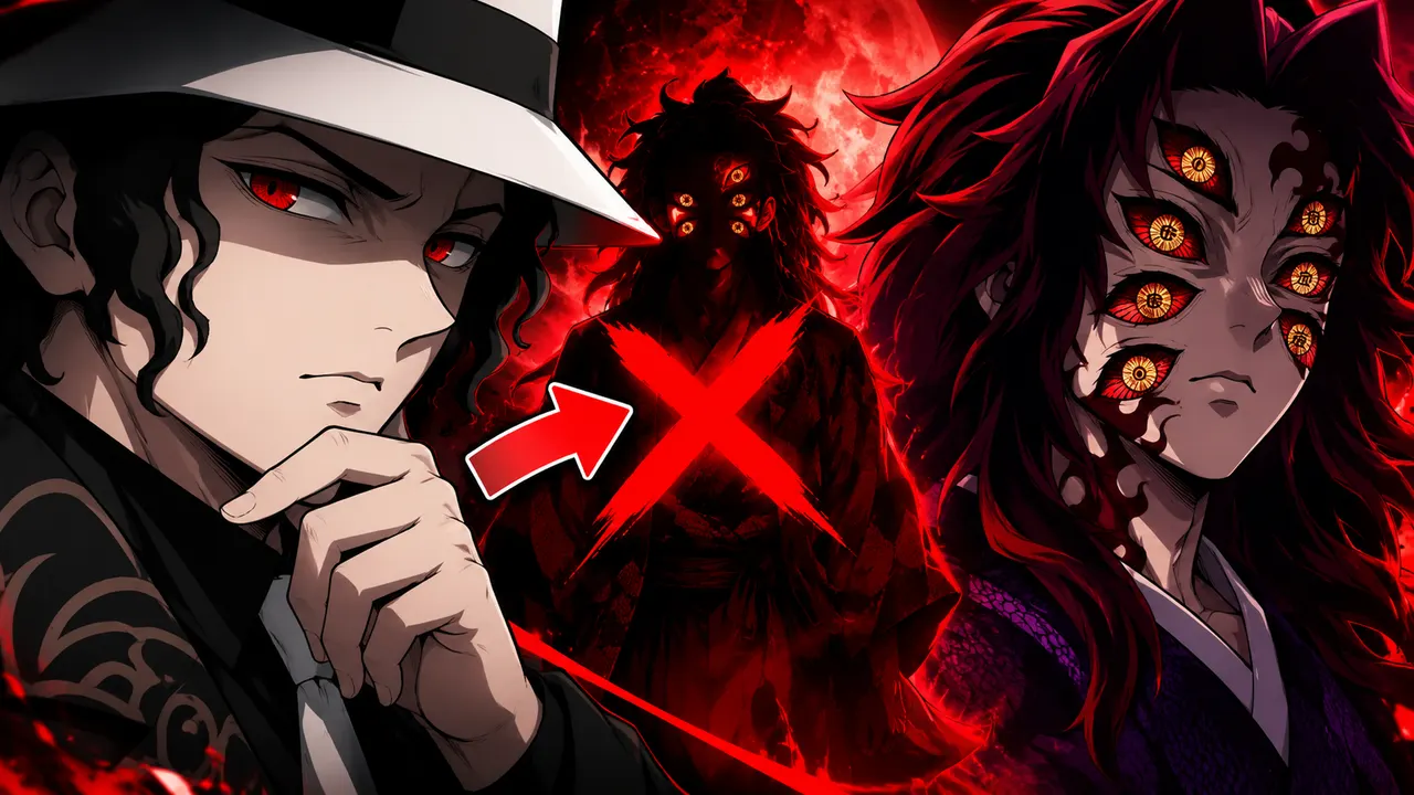 Kokushibo e Muzan Kibutsuji em Demon Slayer
