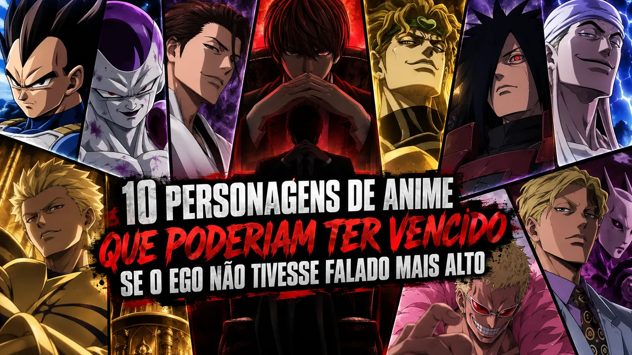 Vegeta, Light Yagami, Aizen e outros personagens de anime conhecidos por perderem vantagens por causa do próprio ego