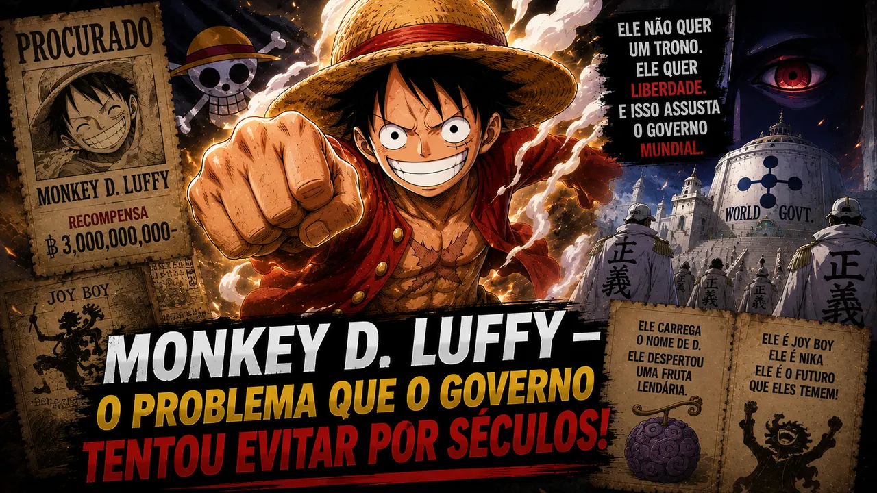 Luffy em Gear 5 representando o poder da Hito Hito no Mi Modelo Nika