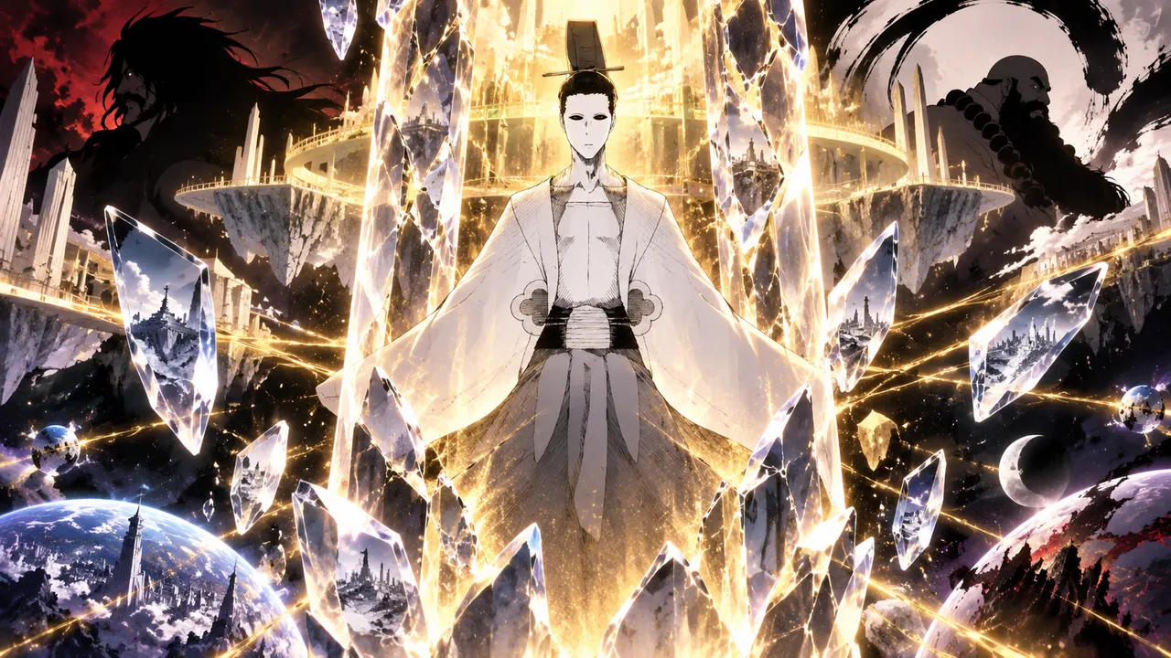 Rei das Almas aprisionado em cristal no universo de Bleach, representando o segredo sobre a origem da Soul Society e a divisão dos três mundos.